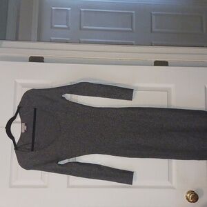 H&M Rib-Knit Body Con Black Marl Dress